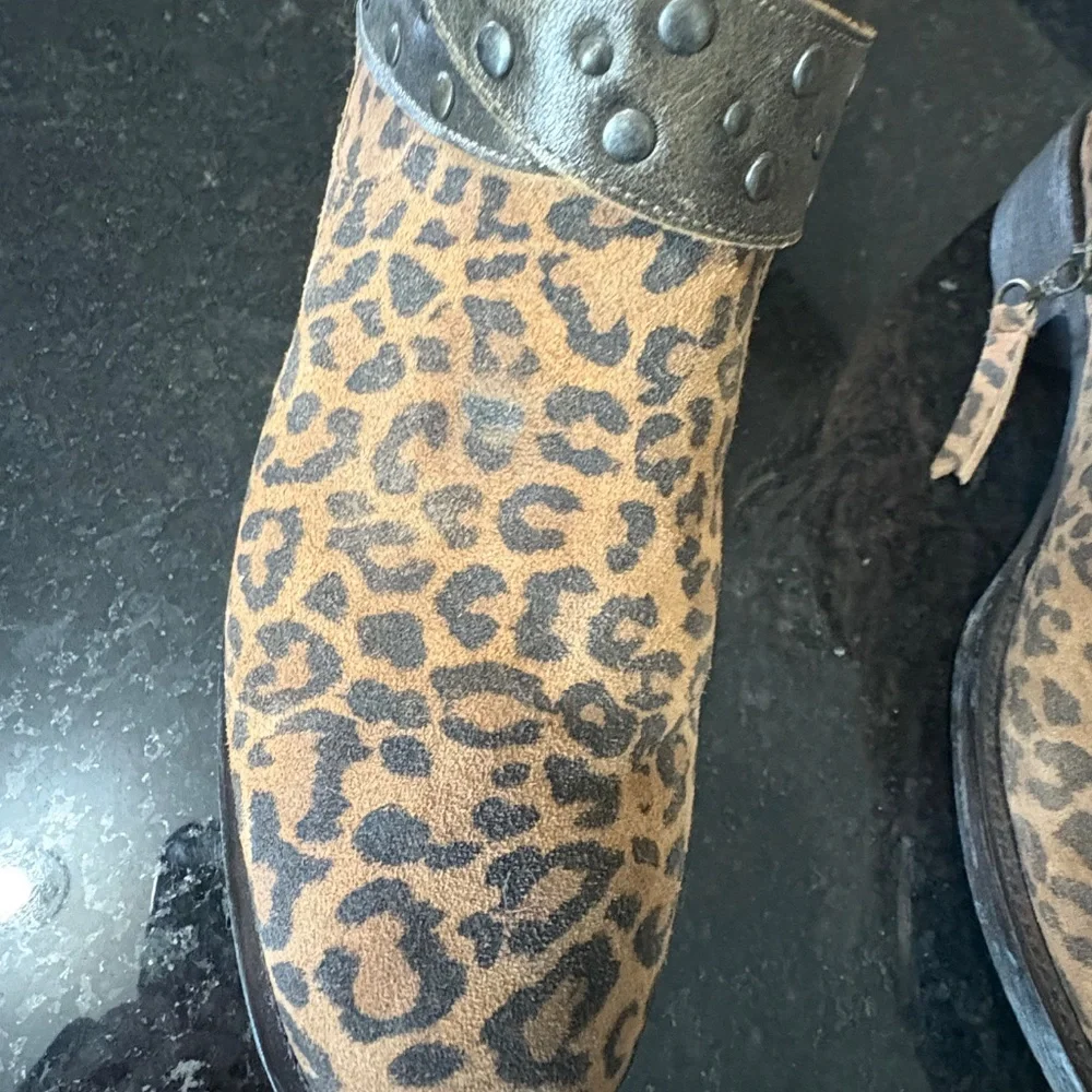 Lane Leopard Print Suede Ankle Booties. - Picture 16 of 17